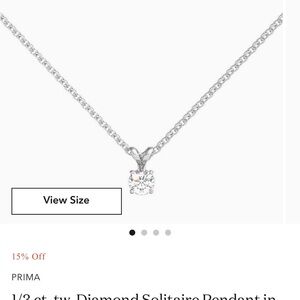 Silver Diamond Solitaire Pendant Necklace